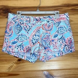 Lilly Pulitzer Walsh Short size 8 Shell Me About It multicolor short shorts